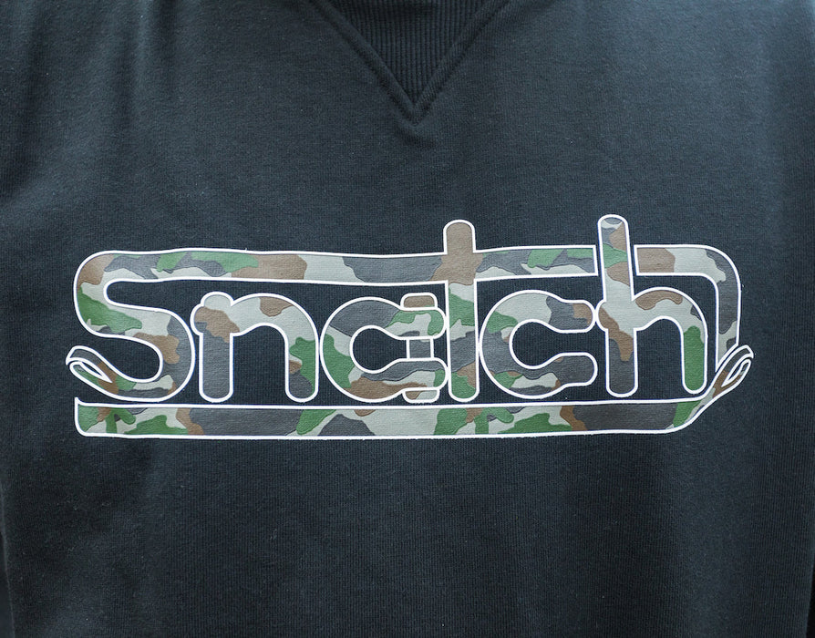 Black Crew Sweater Camo Snatch Logo