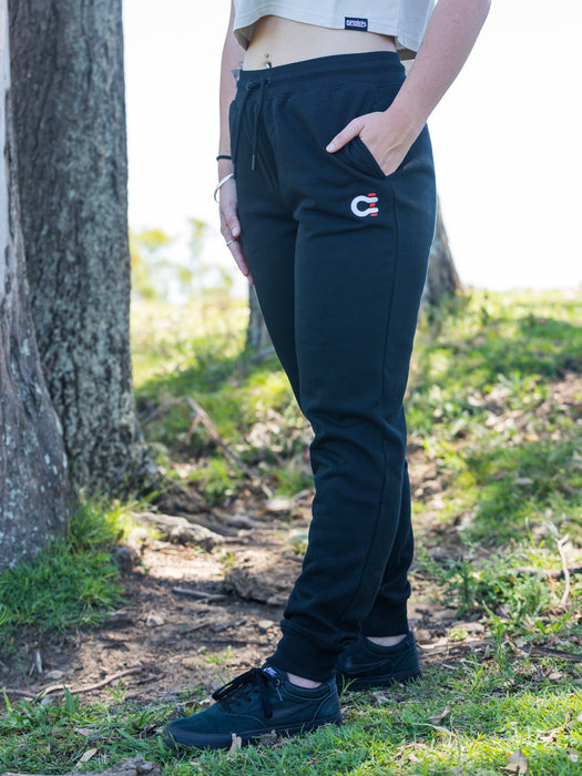 Women's Embroidered Trackies Black - SF6001BK