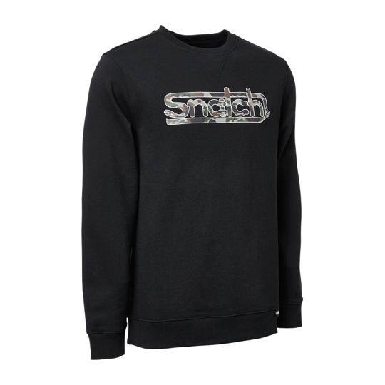 Black Crew Sweater Camo Snatch Logo