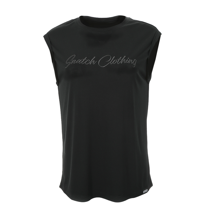 Women's Embroidered Tank Top Black - SF1002BK
