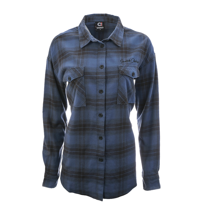 Women's Flanno Dusty Blue Check Shirt - SF4103DB