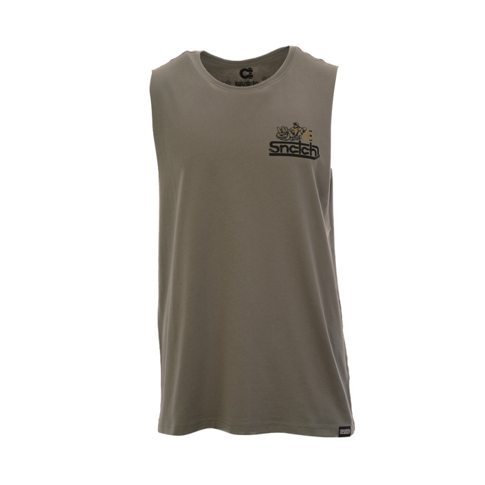 Just Waiting For A Mate Muscle Tee Dirty Stone - SM1103ST