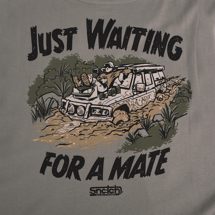 Just Waiting For A Mate Muscle Tee Dirty Stone - SM1103ST