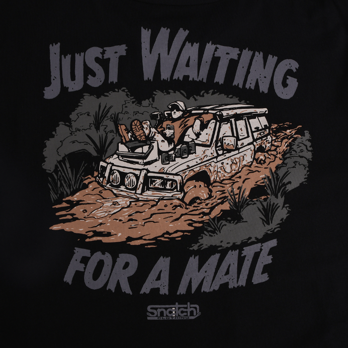 Just Waiting For A Mate Tee Black - SM1403BK