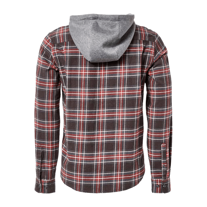 Flanno With Hood Long Sleeve Charcoal