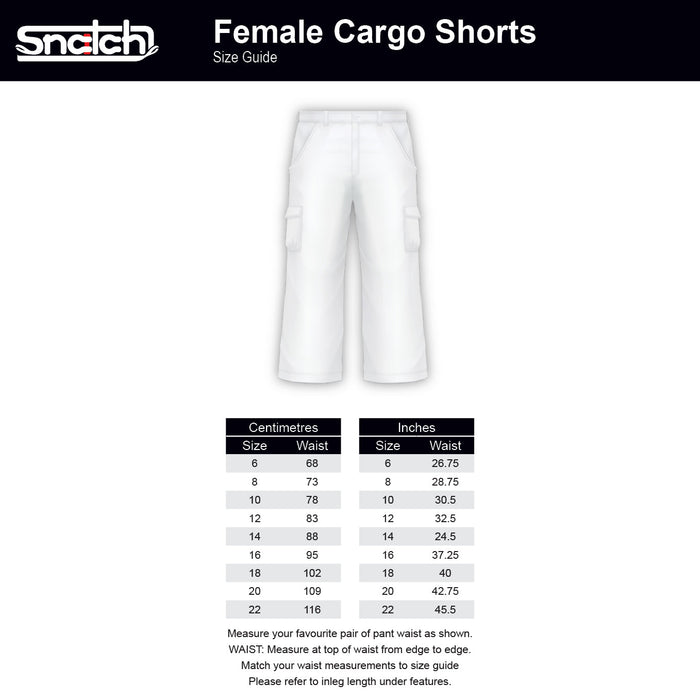 Women's Ripstop Cargo Short Black - SF5001BK
